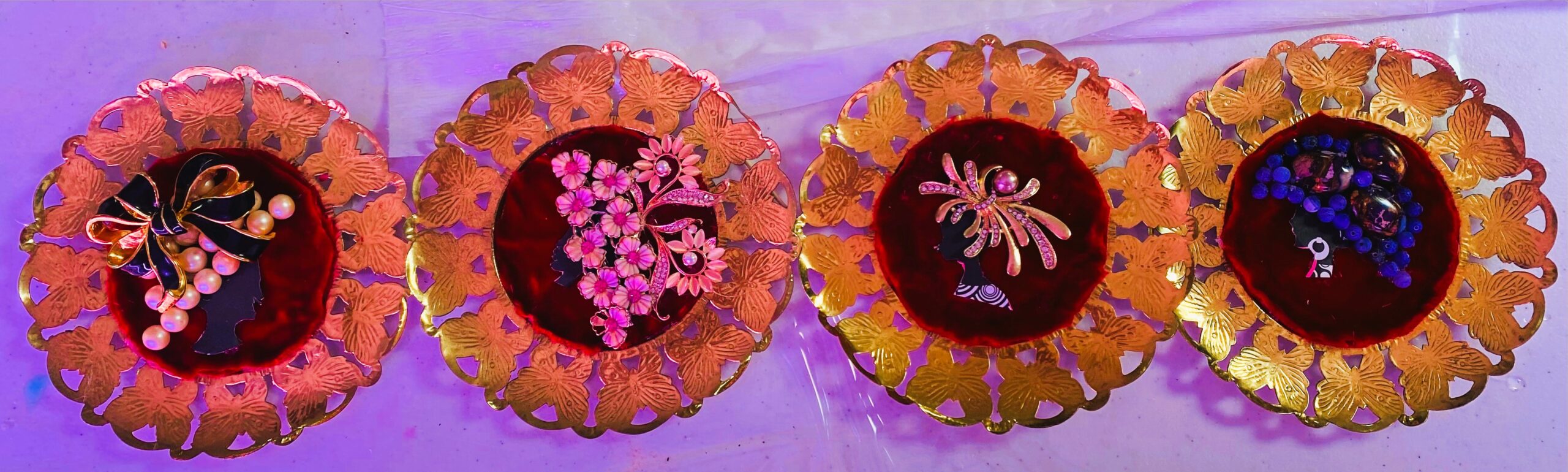 Ladies of the Ky Derby in their lovely Derby Hats Set of 4