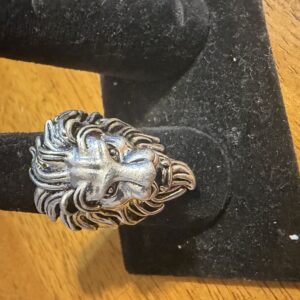 Vintage silvertone Lions Head Men's ring