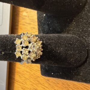 Vintage citrine and goldtone cluster ring